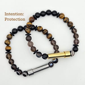 Protection Stretch Intention Bracelet with Secret Capsule. Carry your written intention with you.