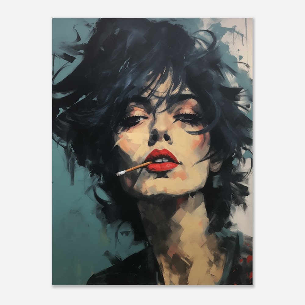 Female Portrait Modern Art, Abstract Head Portrait, Woman Wall Art ...