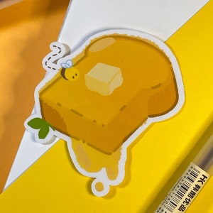 Honey Toast Glossy Aufkleber | Glossy Aufkleber | Wasserfest | Für Laptop, Bullet Journal, Notizen