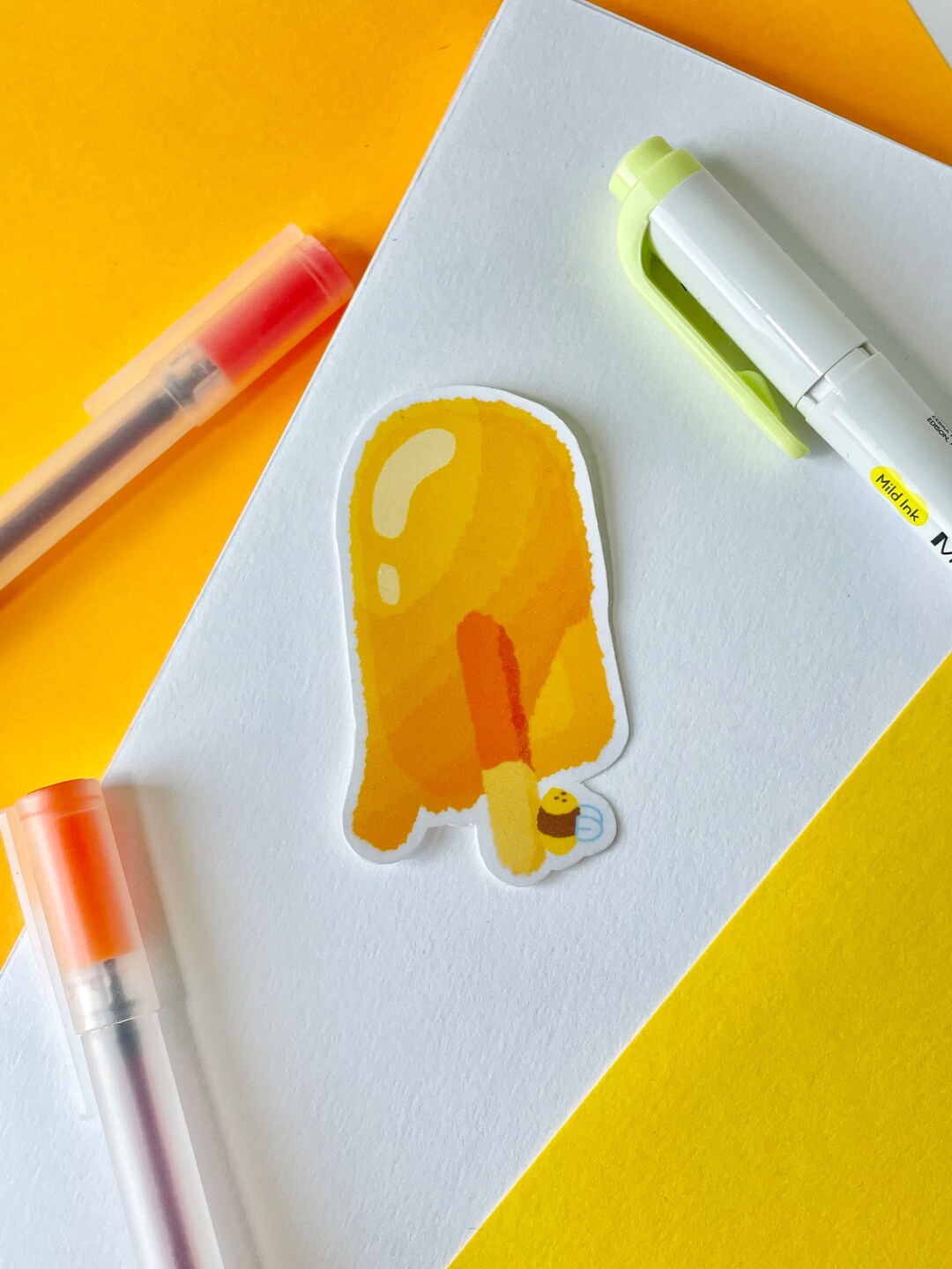 Bee Popsicle Glossy Sticker Glossy Sticker Waterproof for Laptop ...