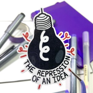 Sticker ampoule Omori | Sticker brillant | Imperméable | Pour ordinateur portable, Bullet Journal, Notes