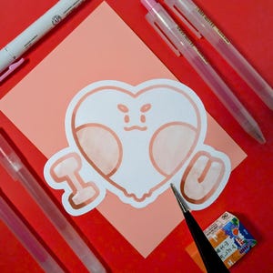 I Heart You Aufkleber | Glossy Aufkleber | Wasserfest | Für Laptop, Bullet Journal, Notizen
