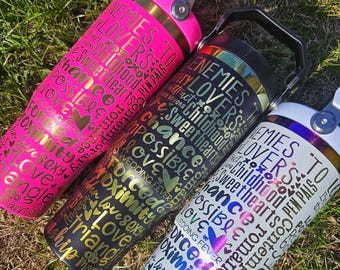 Vaso rastreador de tropos románticos: taza literaria grabada con láser