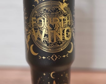 Fourth Wing 40 oz Tumbler Black and Gold