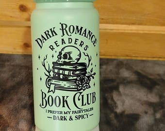 Dark Romance Book Club Tumbler: 16 oz Metal Can Cup with Lid & Straw