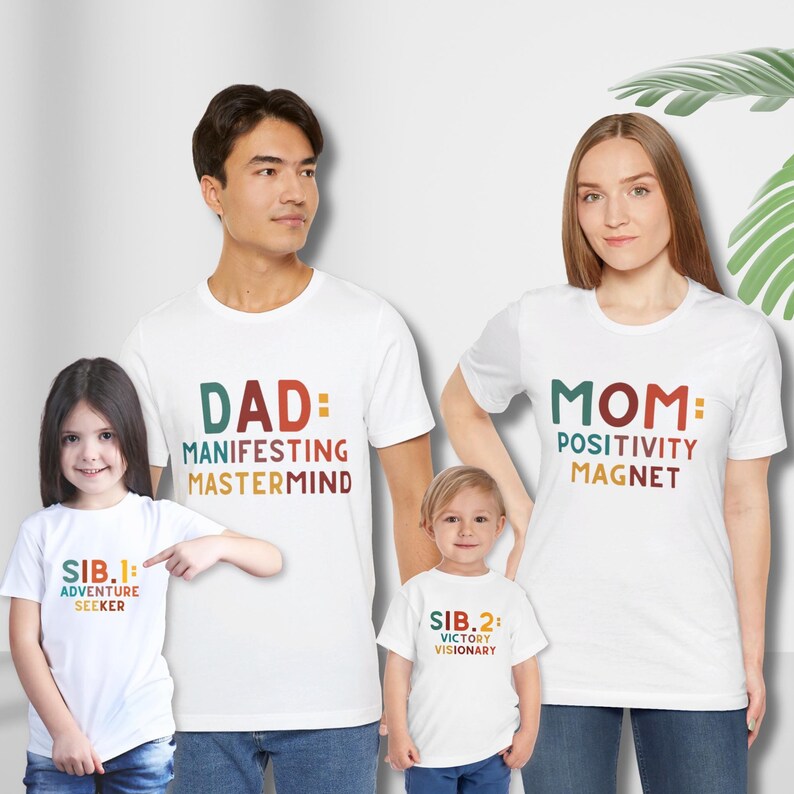Family Matching Shirts Custom Sibling Tees Manifest Minimalist T-shirt Personalized Matching Mom ...