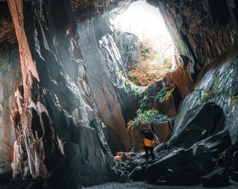 Cathedral Caves explorer canvas print