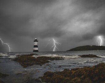 A stormy evening at Penmon Point Lighthouse canvas print