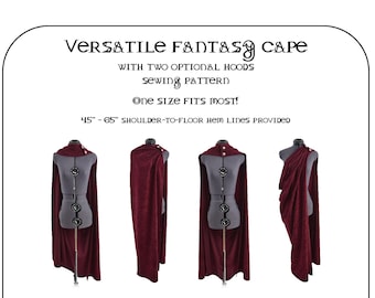 Versatile Fantasy Cape Sewing Pattern - Fantasy, Roman, cloak, costume, cosplay, LARP (unisex)