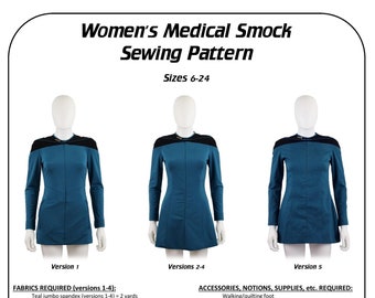 Women's Medical Smock Sewing Pattern