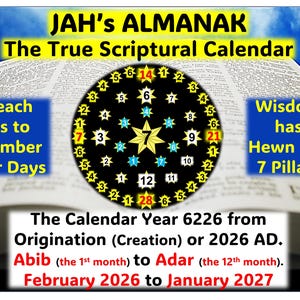 The True Biblical Scripture Wall Calendar | Feasts & Seasonal Dates for the True Year 2026. FREE 28-year and 7000-year Cycle PDF Download!!!