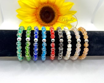 Firefly Glows in the Dark Lampwork Glass Bead Bracelet Crystal Mystic Healing European Luminous Florescent Handmade Beads bracelet Mom Gift