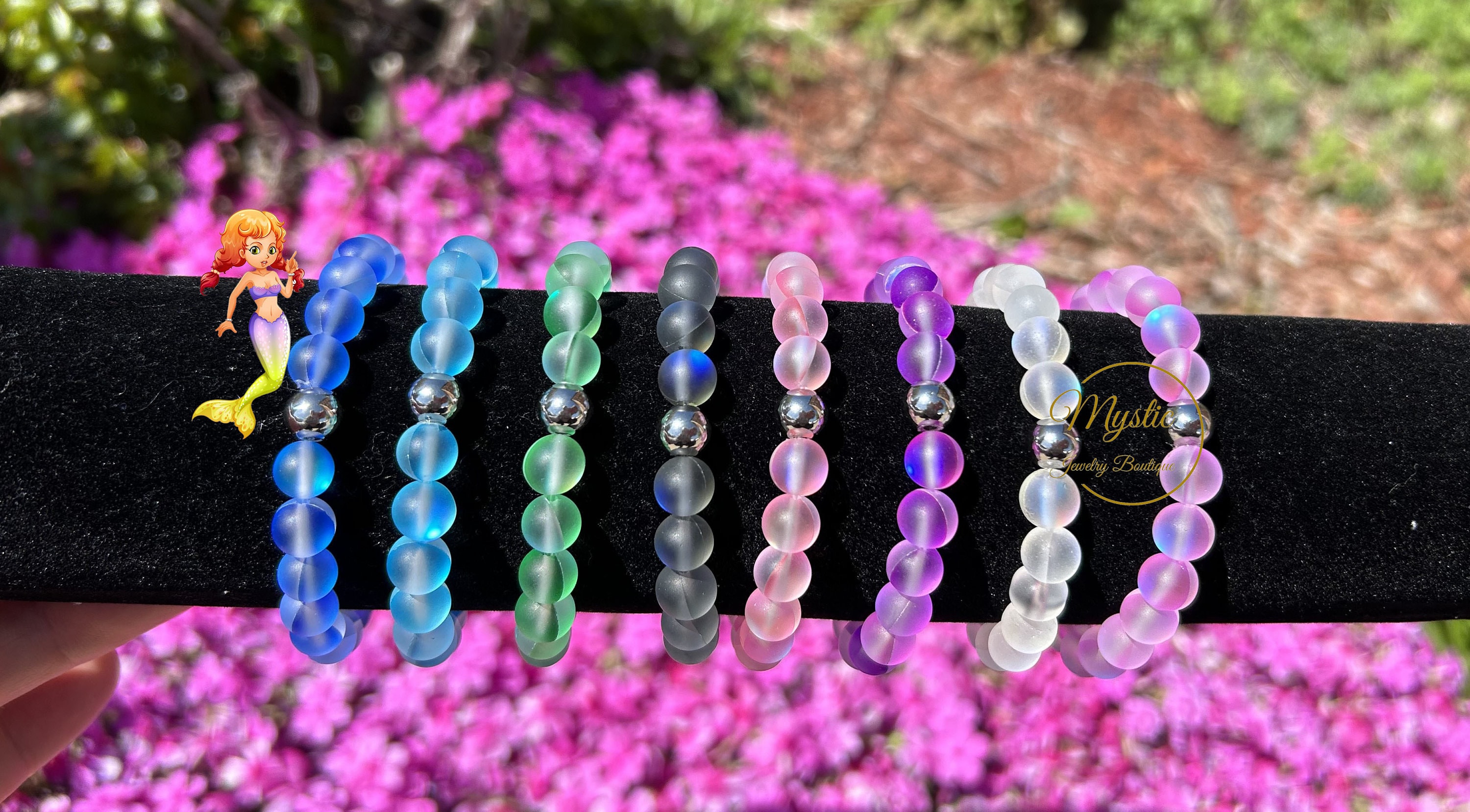 Bracciale Bohémien Multistrato Colorato Per Donna, 5 Fili Elastici Con Perline Gialle Nere E Bianche - 3