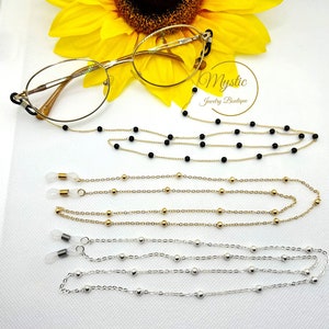 Dainty Glasses gold silver chain Delicate anti-slip sunglass chain Travel essential Eyeglass necklace Eye glass chain Holder Summer Jewelry