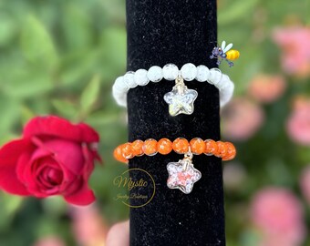 Firefly Glow in the Dark Lampwork Glass Beaded Star Heart Charm Bracelet Gift Crystal Mystic Healing European Luminous Florescent  beads
