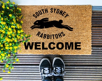 South Sydney Rabbitohs Welcome - NRL - Rugby League - Coir Doormat