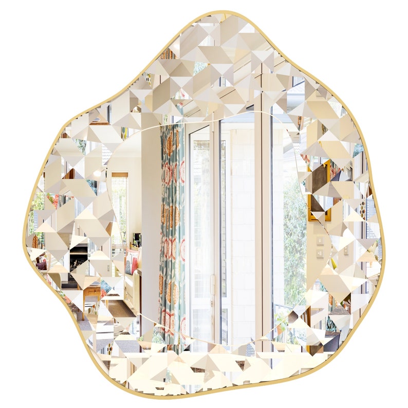 ASYMMETRICAL WALL MIRROR Large Wall Mirror, Art Deco Wall Mirror, Wall Mirror Art, Aesthetic ...