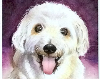 Custom Made Watercolor Pet Portrait