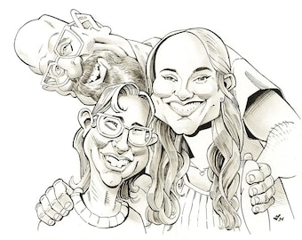 Black & White Caricature Portraits