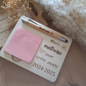 Support post-it personnalisé, bloc note, cadeau de fin d'année scolaire maîtresse/maître/atsem/nounou, cadeau fête des mères/mamie/papa