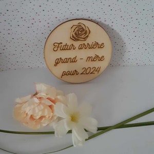 Magnet en bois personnalisé frigo/ aimant maître maîtresse atsem mariage baptême, anniversaire occasions, fêtes, offrir, naissance 7cm sans sac