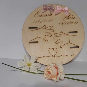 support bracelet de naissance en bois - carte souvenir bracelet de maternité  - pancarte évènement personnalisé - idée cadeau - naissance