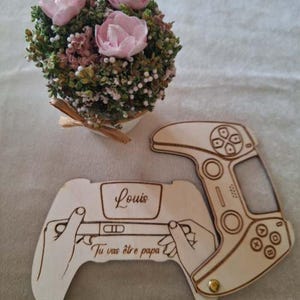 carte bois annonce grossesse originale, annonce bébé, demande parrain marraine, idée bébé arrive bientôt, gender reval, annonce sexe.