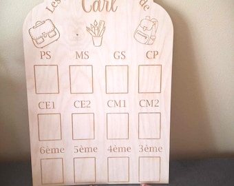 Gepersonaliseerd bord voor de start van het schooljaar - Fotolijst voor de klasfoto - Pasfoto - Gepersonaliseerd cadeau-idee voor kinderen - school - foto -