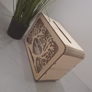 urne pour évènement , Boîte à cartes arbre de vie personnalisée pour mariage, boîte à souvenirs personnalisé, cadeaux de mariage, champêtre.