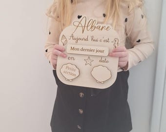 Pancarte - Panneau - Carte rentrée scolaire / mon premier jour / mon dernier jour d'école / prénom personnalisé
