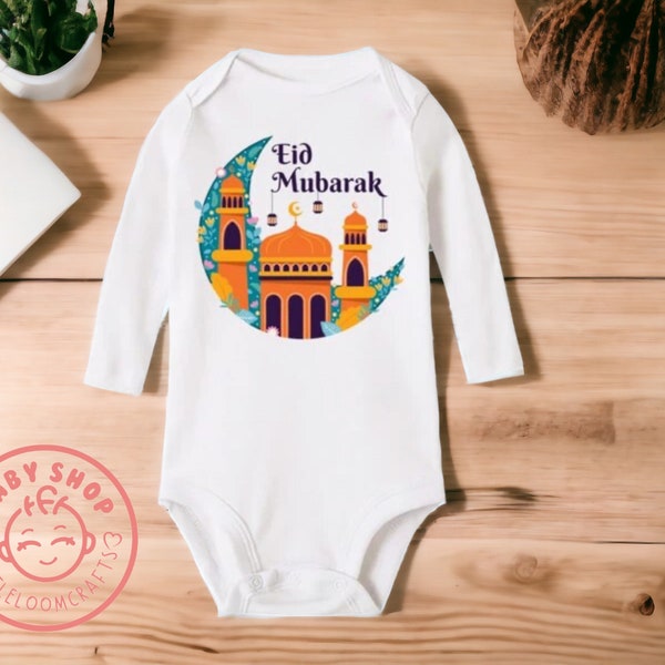 Baby bodysuit ,baby Eid outfit , Unisex baby clothes, Eid celebration outfit