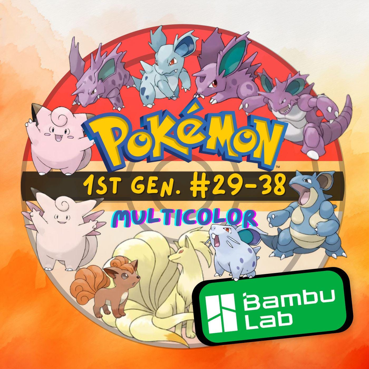 Pokemon 3MF !COLORED! Bambulab/prusa Ready 3D File Bundle Pack 1