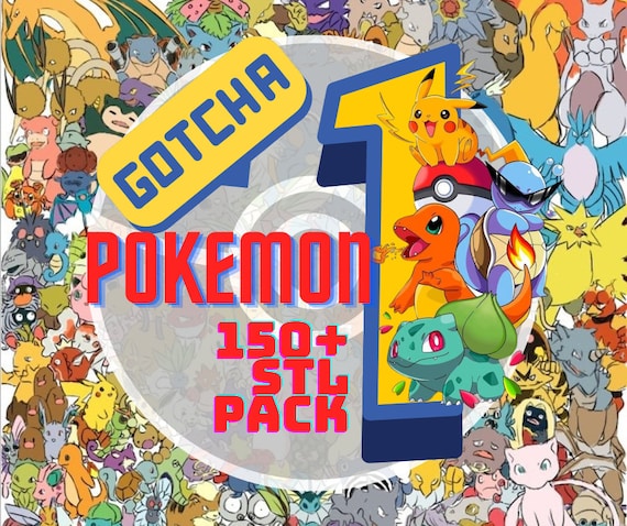 150 + Pokemon STL 3D File Bundle Pack 3D Printed Pokemon File - Pokemon Miniatures Models, STL Pokemon High quality