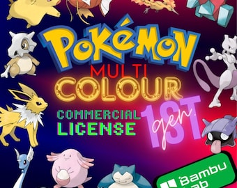 1 Gen 151 Pokemon STL/3MF !COLORED! Bambulab/Prusa XL ready 3D File Bundle Pack - Pokemon Miniatures Models, 3MF Pokemon High quality