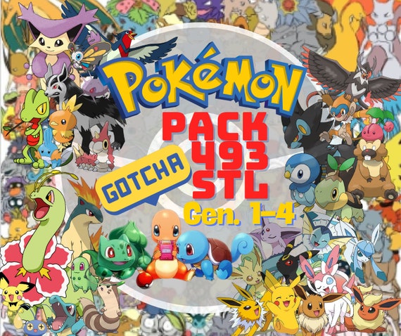 493 Pokemon STL 3D File Bundle Pack 3D Printed Pokemon File - Pokemon Miniatures Models, STL Pokemon High quality