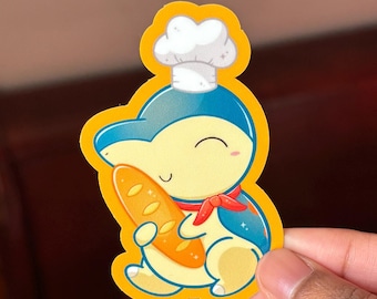 Chef Cyndaquil with Bread 3” Sticker