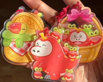 Fuecoco, Appletun, and Applin Acrylic Keychains