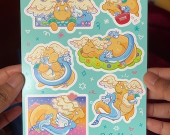 Mega Dragonite Family Sticker Sheet