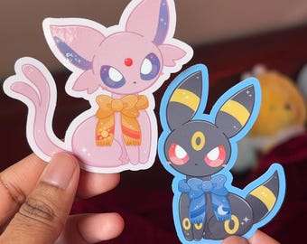 Umbreon and Espeon Sun & Moon Scarf 3” Stickers