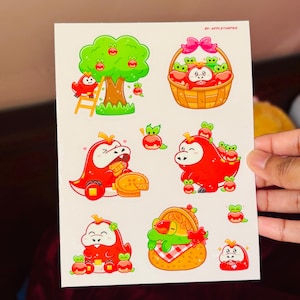 Fuecoco and Applin Sticker Sheet