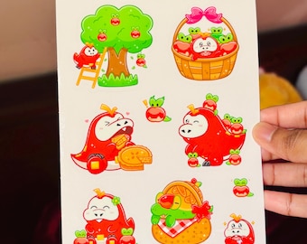 Fuecoco and Applin Sticker Sheet