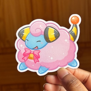 Glänsande Mareep Glitter 7,5 cm klistermärke