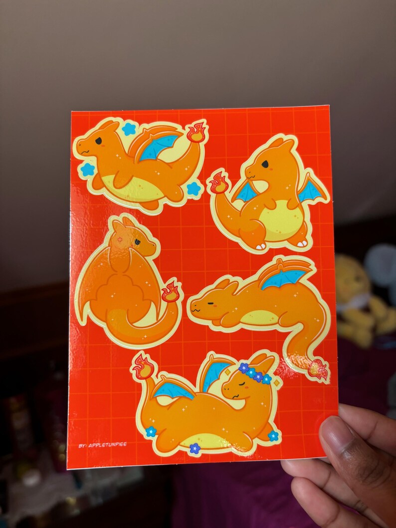 Silly Charizards Sticker Sheet - Etsy