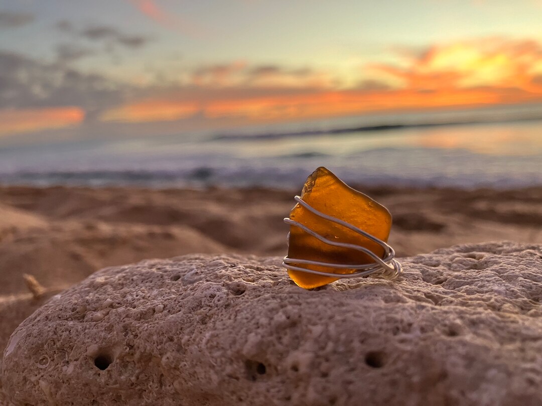 Promise Me Hawaii Sea Glass Ring From North Shore Oahu, Hawaii in