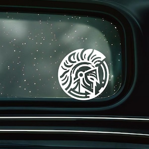 Decal - SPARTAN Vinyl Decal – Greek Warrior Helmet Sticker for Car, Laptop, or Tumbler – Permanent Vinyl, Waterproof & Weatherproof