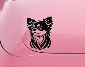 Adesivo Auto JDM Chihuahua - INDIGOS UG - 99x88 Mm - Rosso - Taglio Laser In Pellicola Tedesca UV Resistente