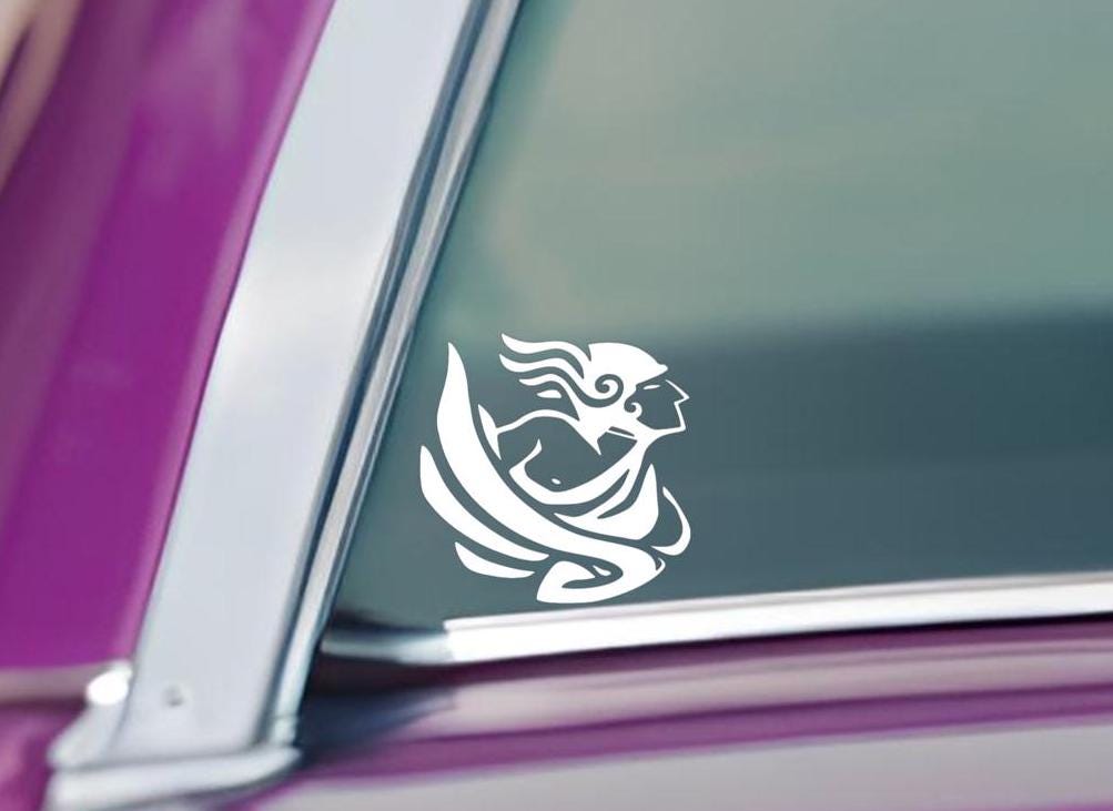 Calcomanía de vinilo HERMES: diseño de casco alado de dios griego para coche, portátil o botella de agua. Adhesivo mitológico, resistente al agua y a la intemperie.