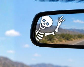 Vinyl Decal The Original Skeleton Throwing Horns: Rockin' Skull Vinyl Sticker - Waterproof Car Decal