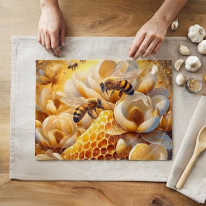 CUTTING BOARD - Buzz-Worthy Kitchen Style! Glass Cutting Board – Honeycomb & Bees Design, Tempered Glass Counter Saver