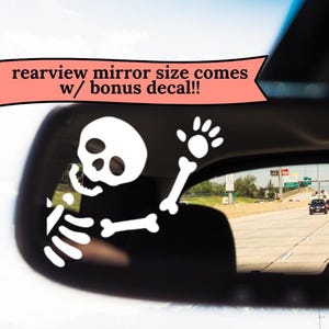 Waving Skeleton Vinyl Decal – Spooky Car, Tumbler, Laptop Sticker